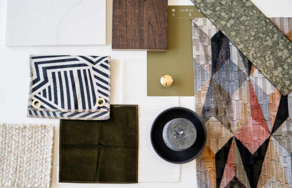 colorful flat lay at the rebekah nicole interiors studio